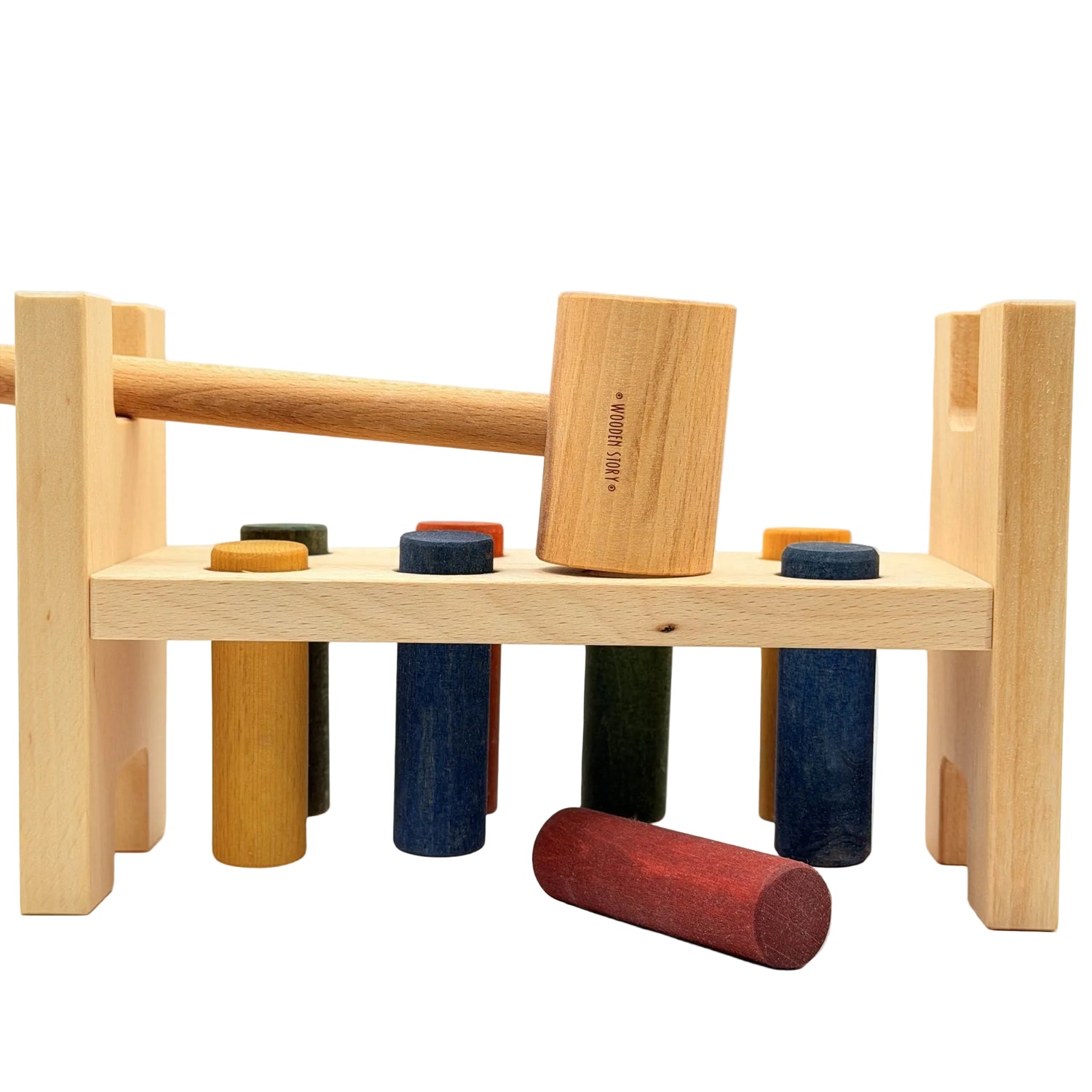 Wooden Story Hammerbræt i Træ - Regnbue