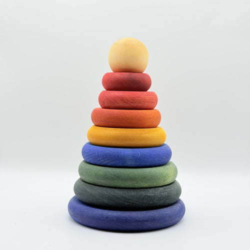 Wooden Story Montessori Stabletårn - Rund Regnbuepyramide