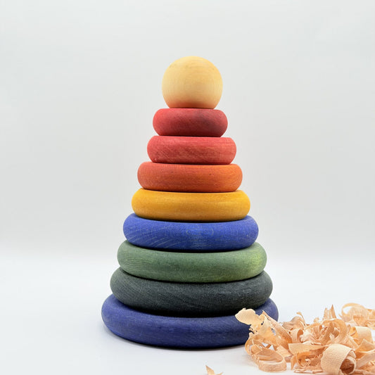 Wooden Story Montessori Stabletårn - Rund Regnbuepyramide