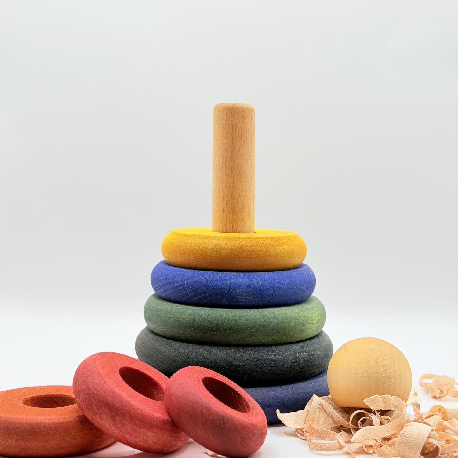 Wooden Story Montessori Stabletårn - Rund Regnbuepyramide
