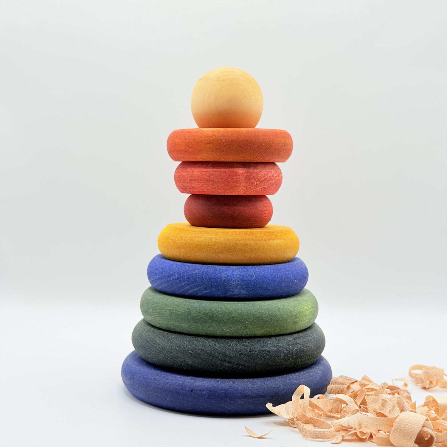 Wooden Story Montessori Stabletårn - Rund Regnbuepyramide